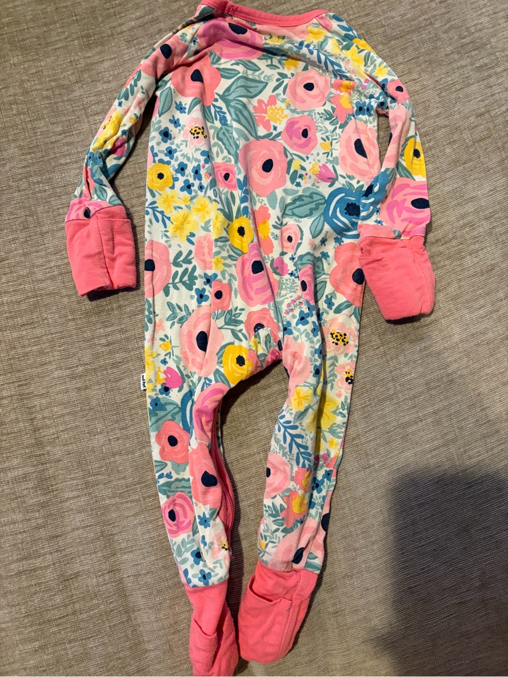 Little Sleepies Floral Footed One-Piece in Pink, Yellow & Blue